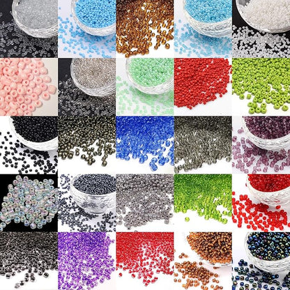 Perlin Glass Seed Beads 4mm 6/0 Round Mini Small Pony Spacer Beads 1100pcs for Jewelry Making Earrings Bracelets Pendants Waist DIY Handmade Metallic Color Kit (Green-Blue)