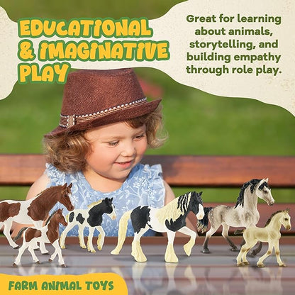 10PCS Horse Figurine Set Realistic Horse Figure Toys for Toddlers Educational Gift for Kids Perfect Party Favors Animal Figure Learnig Toys