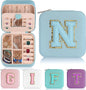 Parima Back to School Jewelry Case, School Supplies for Teen Girls Jewelry Box | High School Travel Accessories for Girls | School Travel Essentials Small Jewelry Box - Letter N, Sky Blue