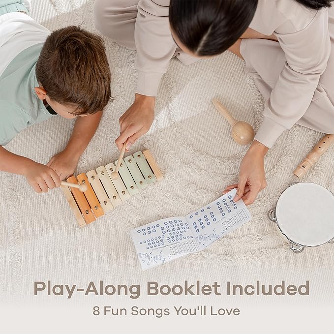 Comfy Cubs 4-Piece Kids Musical Instruments Set - Safe Non-Toxic Montessori Toys for Toddlers - Music Toys for Family Bonding - Designed in The US Toddler Instruments for 3 Year Old and Above