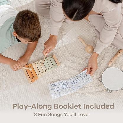 Comfy Cubs 4-Piece Kids Musical Instruments Set - Safe Non-Toxic Montessori Toys for Toddlers - Music Toys for Family Bonding - Designed in The US Toddler Instruments for 3 Year Old and Above