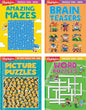 2026 Puzzle Fun Activity Book Gift Set for Kids 6 and Up, 4 Fun Books with Brain Teasers, Mazes, Word Games and More, Travel Activity and Puzzle Game Books for Kids