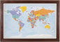 Push Pin Travel Maps - Blue Oceans World - Solid Wood Cherry Framed Pin Map for Tracking Your Travels - 27.5" x 39.5" - 8 Handcrafted Frame Options - Made in USA - Ideal for Any Traveler