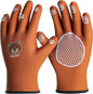 COOLJOB Medium Toddler Gardening Gloves for Little Boys Girls Ages 4-6, Breathable Kids Work Gloves with Grippy Animal Paw Dots for Children Yard Landscape, Brown Bear, 1 Pair