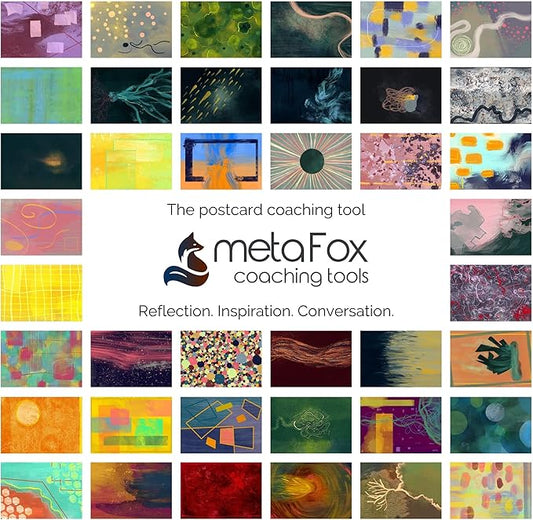 metaFox Gallery of Emotions | 52 Abstract Art Postcards for Therapy, Coaching and Reflection | Coaching Picture Cards in Postcard Format