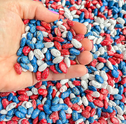Patriotic Themed Sensory Beans - Colorful Sensory Bin Filler - 2 Cups