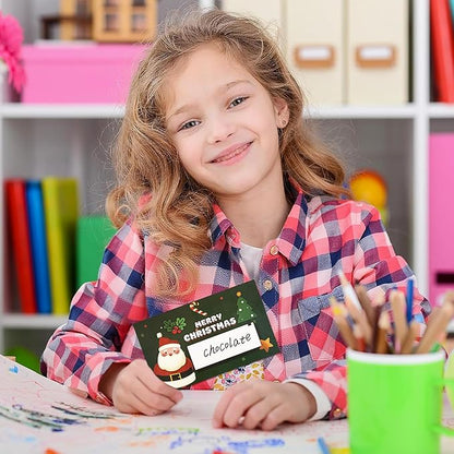 50 Pack Scratch Off Cards, DIY Custom Christmas Scratch Off Stickers, Your Own Game Tickets for Prizes Gift Scratch Cards for Small Business Holiday Birthday Party Favors Games Supplies (Green)
