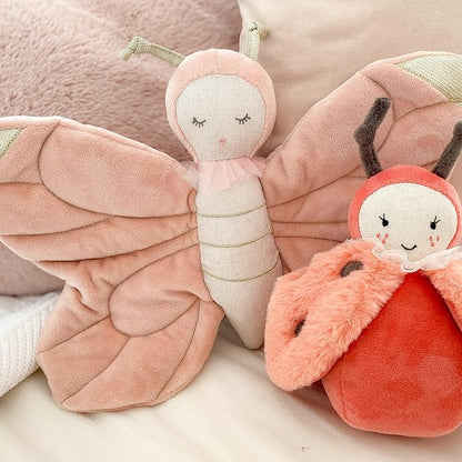 MON AMI Bettina The Butterfly Stuffed Animal – 16” Pink, Plush Bug Toy for Kids, Plush Animals for Birthday Nursery Décor
