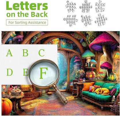 1000 Piece Jigsaw Puzzle for Adults - Fantasy Fairy Tale Cottage with Enchanted Forest, 27.5x19.7 Inches Unique Challenging Adult Puzzle for Relaxation & Home Decor
