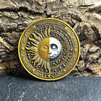Sun and Moon Upon Awakening Sobriety Chip Phoenix Renewal AA Medallion - Ideal for Personal Growth and Motivation