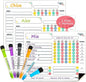 Magnetic Chore Charts for Multiple Kids & Adults - 3Pcs Chore Boards with 5 Fine Tip Dry Erase Markers - Behavior Charts - Responsibility & Reward Charts for Family Organization on Your Refrigerator