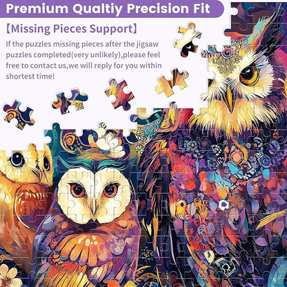 300 Pieces Owl Puzzle for Adults, Bird Puzzle 300 Pieces Recycled Cardboard Jigsaw Puzzles for Adults, Family Challenging Game Home Decor Gift Toy for Teens Kids Seniors 20.5×15 in