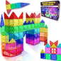 Desire Deluxe Magnetic Tiles Building Blocks Construction Toys for Boys & Girls 47pc – STEM Learning Educational, Kids Age 3 4 5 6 7 8 Year Old Gift
