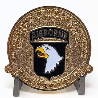Military Challenge Coin Display Stand - Solid Metal with Anodized Finish - US Vet. Business (Black) (Black Two-Pack)