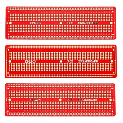 3pcs 6.8"x2.05" Breadboard Solderable Prototype PCB Board Kit for Electronics Projects Compatible for DIY Soldering Circuits Projects Prototype Board,Red