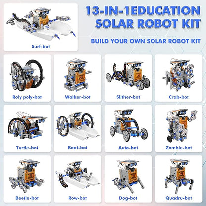 Bottleboom STEM 13-in-1 Education Solar Power Robots Toys for Boys Age 8-12, Educational Toy Science Kits for Kids Experiment Robotics Set Birthday Gifts for 8 9 10 11 12 Years Old-Green