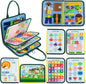BONNYCO Busy Board for 1 Year Old Animals Montessori Busy Book for Toddlers 1-3 2-4, Felt Quiet Book Baby, Montessori Toys, Toddler Learning Toys Travel Airplane Car | Educational Activity Board