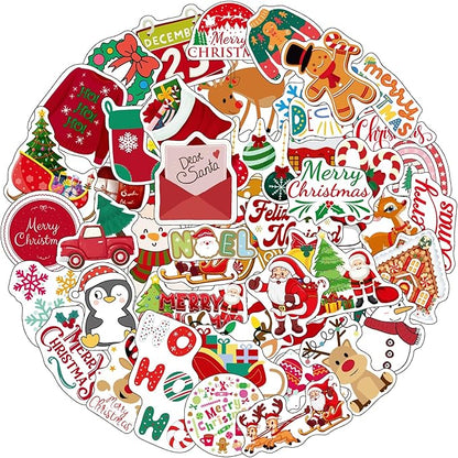 Christmas Stickers Christmas Decorations Party Supplies Party Favors Accessories Gift Idea For Boys Girls Kids Teens Adult Family Celebration Christmas Tree Santa Claus Reindeer Winter Snow Xmas Décor