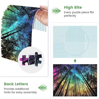 300 Pieces Puzzles for Adults | Aurora Forest Jigsaw Puzzles | Large 300 Piece Puzzle for Children Adults Seniors | Sturdy,Safe | Engaging & Educational Toys Great Gift for Boys Girls 20.5 x 15 in