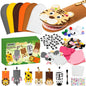 WATINC 6Pcs Hand Puppet Making Kit, Art Craft Felt Sock Puppet Toys, Creative DIY Make Your Own Pompoms Wiggle Googly Eyes Storytelling Role Play Party Supplies Gift for Girls Boys (Wild Animals A)