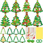 40PCS Christmas Crafts Bulk: Xmas Tree Paper Suncatchers DIY Kit for Winter Holiday Activities Decorations, Window Stained Glass Effect Art Ornaments