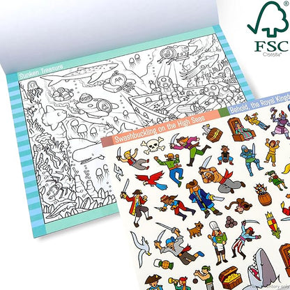 Melissa & Doug Seek and Find Sticker Pad – Adventure (400+ Stickers, 14 Scenes to Color) Search and Find Sticker Pads, Arts and Crafts Activity for Kids Ages 4+ - FSC-Certified Materials