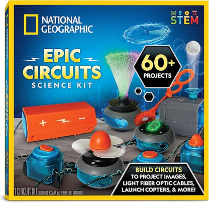 Blue Marble National Geographic Circuit Maker Kit - Electronics Kit for Kids with 60 Electrical Circuit Projects, Electric Circuit STEM Toy, Electronic Projects, Electrical Circuit Kit for Kids