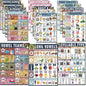 16 Sound Wall Classroom Phonics Language Arts Charts for Kids Toddler Learning Vowels Sounds, Phonics Posters for Classroom, Digraphs and Blends Poster, Reading Poster, Sound Wall Phonics Routine（16 x 11 Inch）