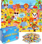 LELEMON Beach Animal Jigsaw Puzzles in a Metal Box 100 Pieces Beach Animal Party Jigsaw Puzzle for Kids Ages 4-8 Children Learning Educational Puzzles Toys