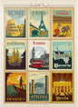 MyPuzzle World Travel: Multi-Image Print - Edition 1, Vintage Poster - Premium 1000 Piece Jigsaw Puzzle for Adults