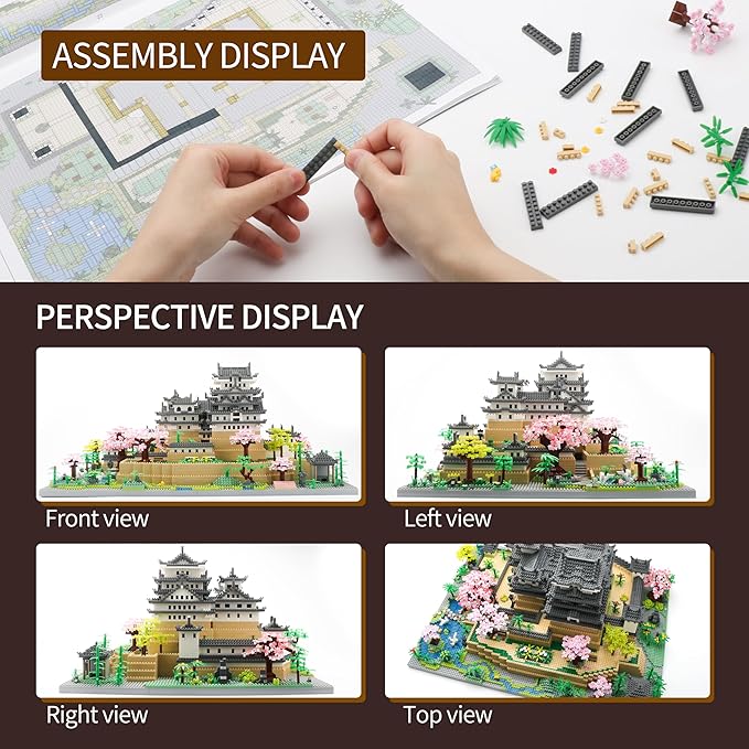 Japan Himeji Castle Micro Building Block Model 10080 PCS for Adults Architecture Landmarks Collectible Toy Present Model Kit