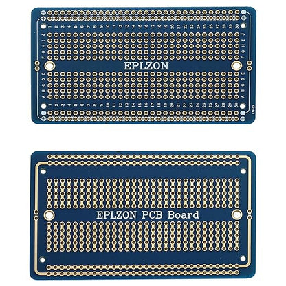 10 Pcs Solderable Breadboard PCB Board Gold-Plated Solder Breadboard for DIY Electronics Projects Apply to Soldering Projects 3.5"x2.05" (Blue)