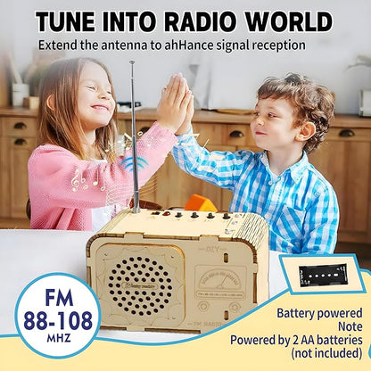 STEM Toys for Kids Age 8-14, Science Kits Educational DIY Radio Building Set - Wooden 3D Puzzle Electronics for 8-12 Year Olds