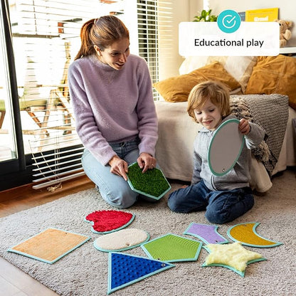 ODOXIA Sensory Mats for Autistic Children | Sensory Tiles for Kids | Sensory Wall Panel | Sensory Mats (Shapes) | Sensory Toys | Sensory Room Equipment | Sensory Disorder Toys for Tactile Play