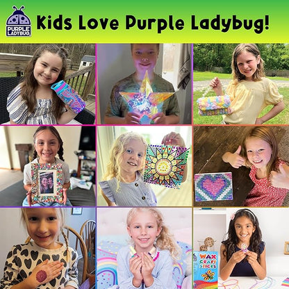 PURPLE LADYBUG Rainbow Holographic Scratch Art Mini Notes - 150 Sheets with Wooden Stylus, Classroom Must Have, Back to School Gift, School Essentials, Teen Girl Gifts