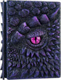 3D Dragon Eye Embossed Journal,Resin Engraving Notebook,Dnd notebook for Dragon Lovers ，Blank Paper,Hardcover Travel Notepad for Writing,Sketchbook,Collection,Gift,Decoration A4 and A5 Size (A5-Dark Purple)