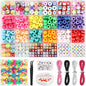 Bracelet Making Kit for Beginners - Smile Face, Letter, Clay Beads for Jewelry Making Friendship Bracelets - DIY Arts and Crafts Christmas Gifts Toys for Kids Age 6+