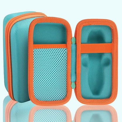 co2CREA Hard Case for 3Doodler Start+ Essentials (2024) 3D Pen Set - Storage Organizer with Custom Slots for Art Activity Set, Printing Filament Refill and USB Charger, Mint Green Case + Orange Zipper