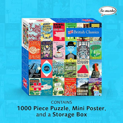 Re-marks British Classics Literary Puzzle, 1000-Piece Jigsaw Puzzle for All Ages