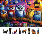 Halloween Colorful Owl Family 500 Piece Jigsaw Puzzle for Adults - Fantasy Night Scene Halloween Puzzle with Vibrant Art, Premium Quality Pieces, Family & Adult Puzzle Challenge (23"x15")