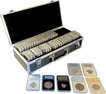 Ursae Minoris Elite Black Aluminum Box for 50 Certified or Certified-Style Coin Holders NGC, PCGS, ANACS, Elite, Lighthouse, BCW