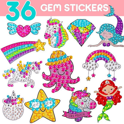 Blue Squid Diamond Art Kits for Kids – Mermaid, Unicorn & Under The Sea - Fun & Easy DIY 5D Gem Art Kids Diamond Painting Kit - Arts & Crafts Kit, Girls, Boys Ages 6-12