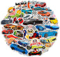 BulbaCraft 100Pcs Race Car Stickers, Racing Stickers and Decals, Race Car Party Favors, Racing Gifts, Gifts for Women & Men