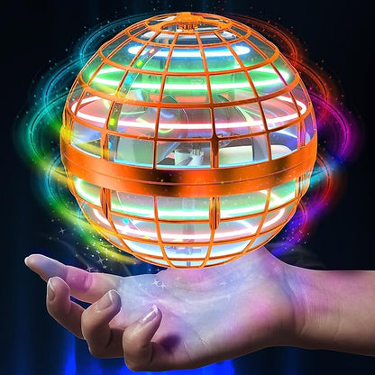 2025 Flying Orb Ball Toy,Cosmic Globe Boomerang Hover Ball Galactic Fidget Spinner, Hand Drone Orbit, Cool Toys Gift for 6 7 8 9 10+ Year Old Boys Girls Teens Outdoor Toys(Orange)
