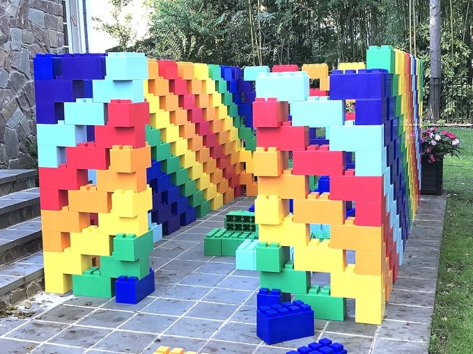 EverBlock 12” x 6” Full Size Plastic Modular Bulk Pack | 18 Piece Pack | Giant Building Blocks | Easy to Connect & Reuse | Indoor & Outdoor Use | Build Displays & Structures | Red