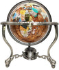 unique art since 1996 Limited Edition! unique art since 1996 Amber Pearl Swirl Table Top Gemstone World Globe with Tripod Silver Zinc Alloy Stand (220MM/9 INCHES/Amber Ocean)