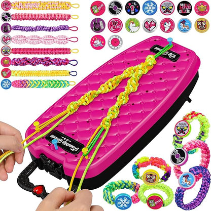 Friendship Bracelet Making Kit for Girls,DIY Arts and Crafts Toys,Jewelry String Maker Kit,The Best Birthday Gifts Ideas for Girls 6 7 8 9 10 11 12+ Years Old（Rose and Black