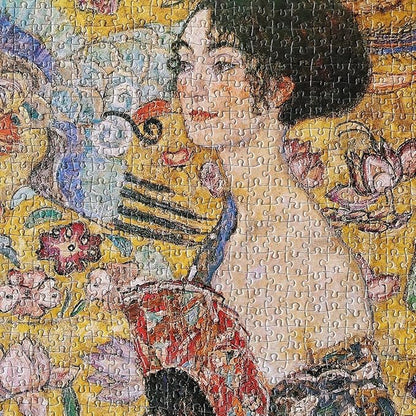 Moruska Lady with Fan by Gustav Klimt Jigsaw Puzzle 1000 Piece Art Puzzles for Adults