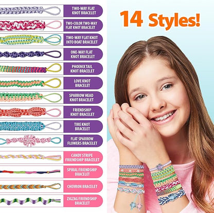 Yolscue Friendship Bracelet Making Kit for Girls,Bracelet Kit Toys,Arts and Crafts for Kids Age 7-12,Best Birthday Gifts Ideas for Ages 7,8,9,10,11,12 Year Old,Kids Bracelet String Toys Set (Blue)