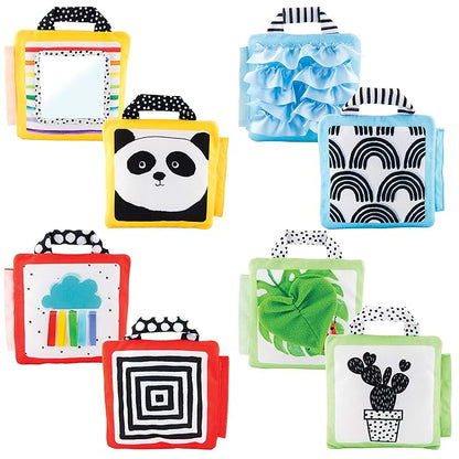 Sassy Reversible Soft Sensory Activity Panels, 4Count, Ages 0+ Months (Pack of 6)